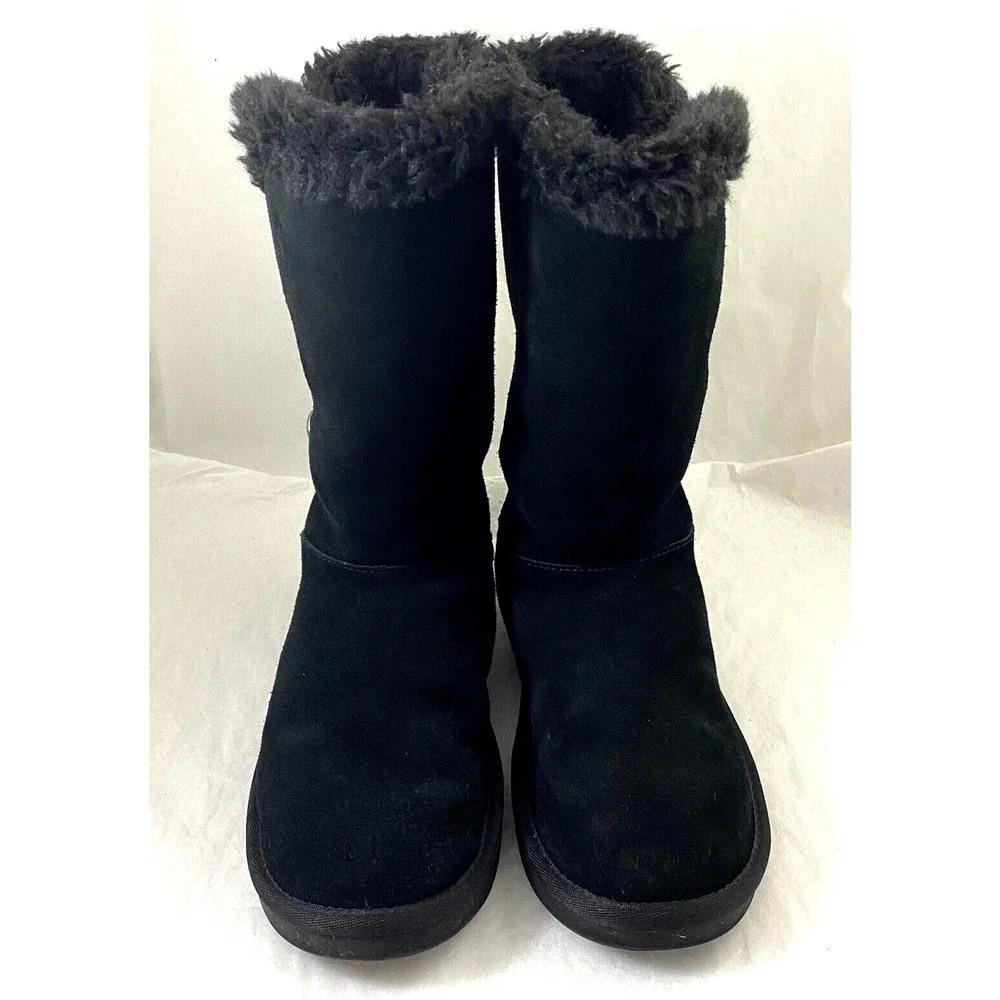 Koolaburra By Ugg Kinslei Black Suede Winter Snow Mid Calf Boot 1096443 …